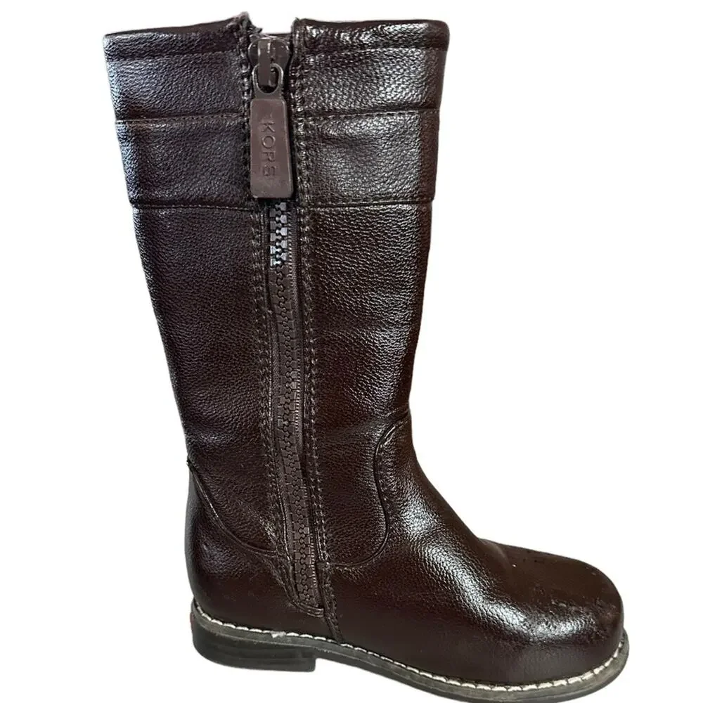 KORS Michael Kors lil Nina girl’s‎ brown dude zip boots size 7